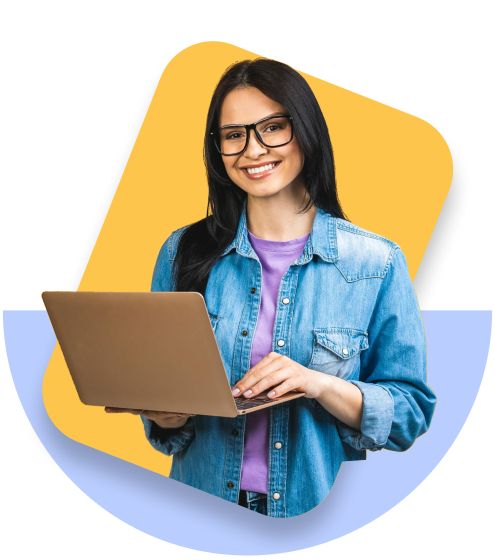 Student with laptop